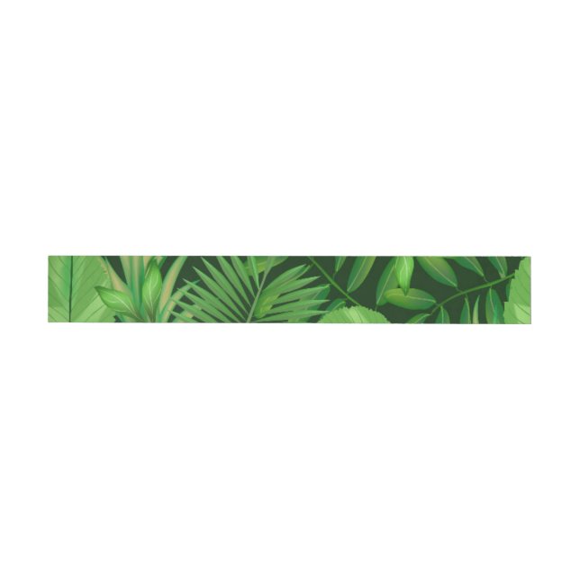 Tropical leaves 3 wrap around label (Individual)