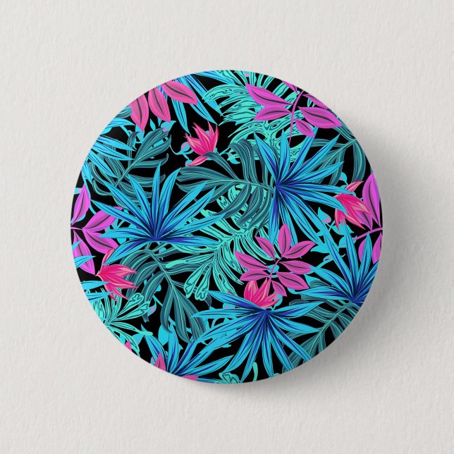 Tropical Leaves 6 Cm Round Badge (Front)