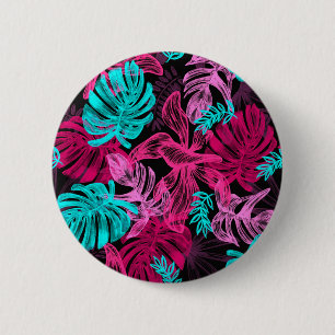 Tropical Leaves 6 Cm Round Badge