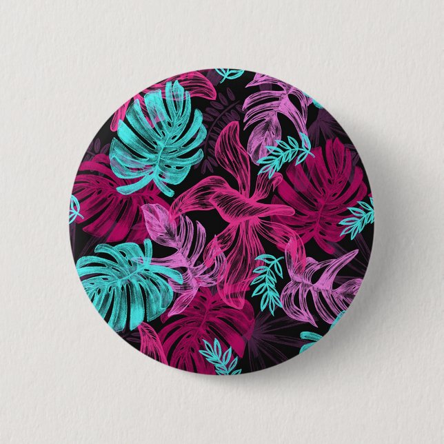 Tropical Leaves 6 Cm Round Badge (Front)