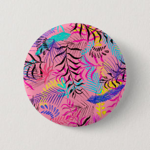 Tropical Leaves 6 Cm Round Badge
