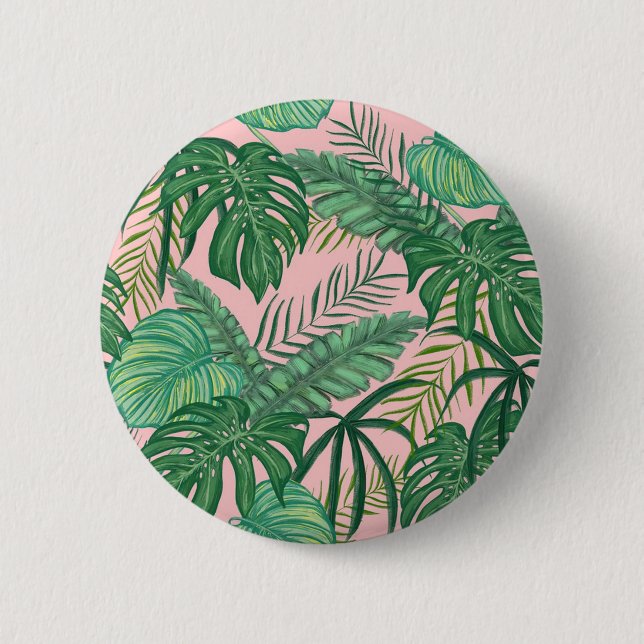 Tropical Leaves 6 Cm Round Badge (Front)
