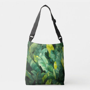 Tropical Leaves Abstract Botanical Jungle Nature Crossbody Bag