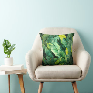 Tropical Leaves Abstract Botanical Jungle Nature Cushion