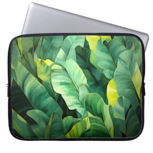 Tropical Leaves Abstract Botanical Jungle Nature Laptop Sleeve