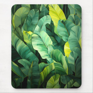 Tropical Leaves Abstract Botanical Jungle Nature Mouse Pad