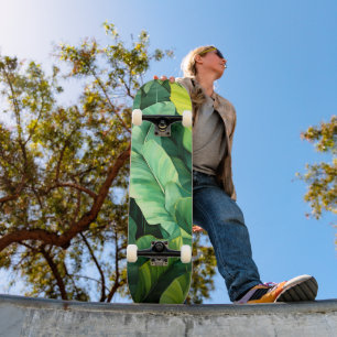 Tropical Leaves Abstract Botanical Jungle Nature Skateboard