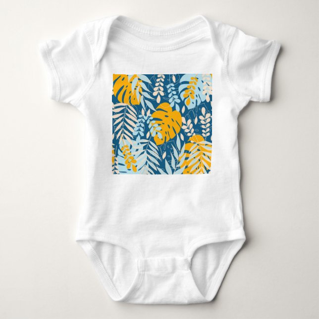 Tropical Leaves: Abstract Jungle Baby Bodysuit (Front)