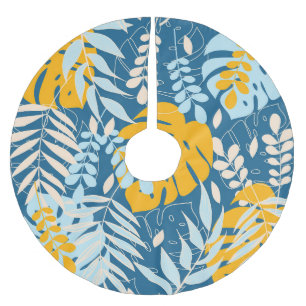 Tropical Leaves: Abstract Jungle Brushed Polyester Tree Skirt