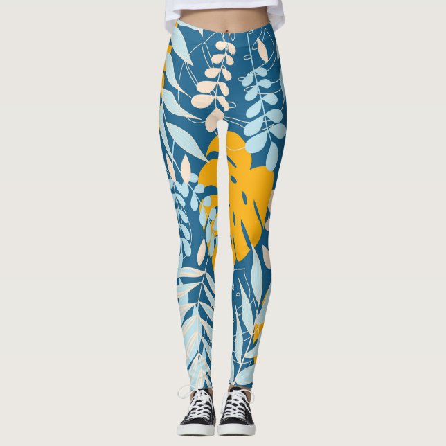 Tropical Leaves: Abstract Jungle Leggings (Front)