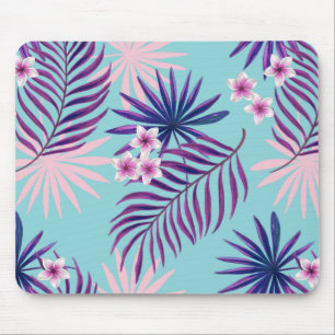 Tropical leaves and flowers 2 mouse pad