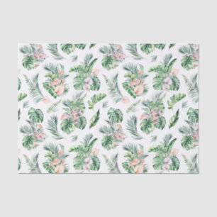 Tropical Leaves and Flowers Botanical   Tissue Paper
