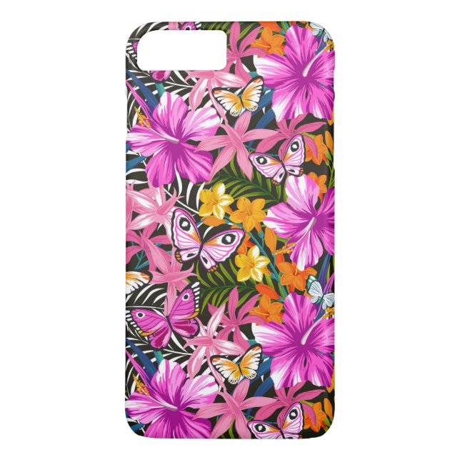 Tropical leaves and flowers Case-Mate iPhone case (Back)
