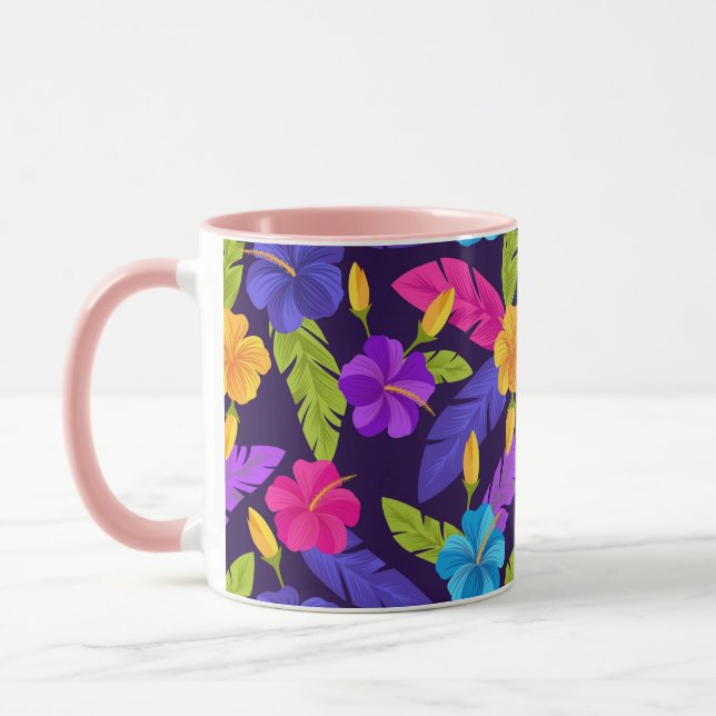 Tropical Leaves and Flowers Pattern-23857 Mug (Left)