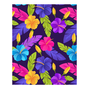 Tropical Leaves and Flowers Pattern-23857 Photo Print