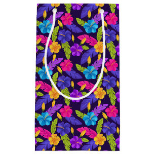 Tropical Leaves and Flowers Pattern-23857 Small Gift Bag