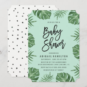 Tropical Leaves Baby Shower Invitation