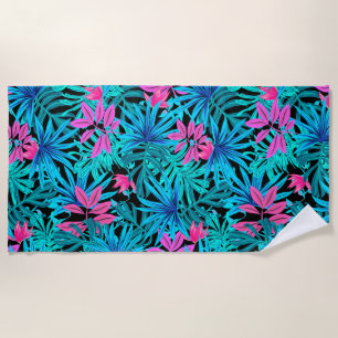 Tropical Leaves Beach Towel