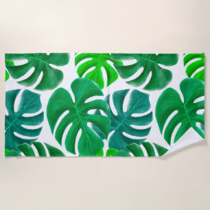 Tropical Leaves Beach Towel