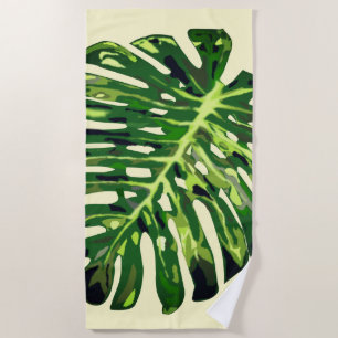 Tropical Leaves Beach Towel - Custom Colours