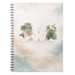 Tropical Leaves & Birds Aesthetic Design Notebook