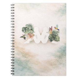 Tropical Leaves & Birds Aesthetic Design Notebook