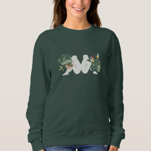 Tropical Leaves & Birds Minimal Nature Design Sweatshirt