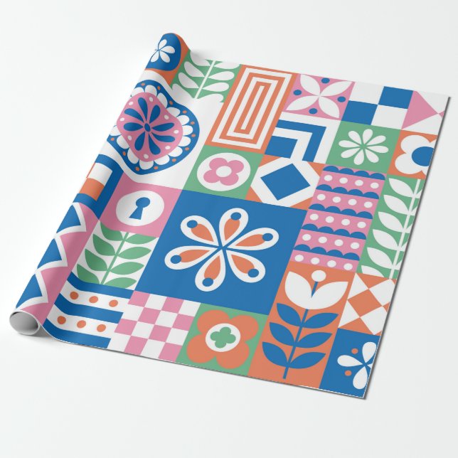 Tropical leaves. Botanical seamless pattern. Tropi Wrapping Paper (Unrolled)