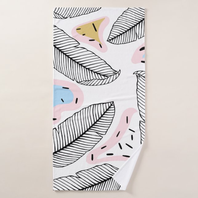 Tropical leaves. Botanical seamless pattern. Vinta Bath Towel (Bath Towel)