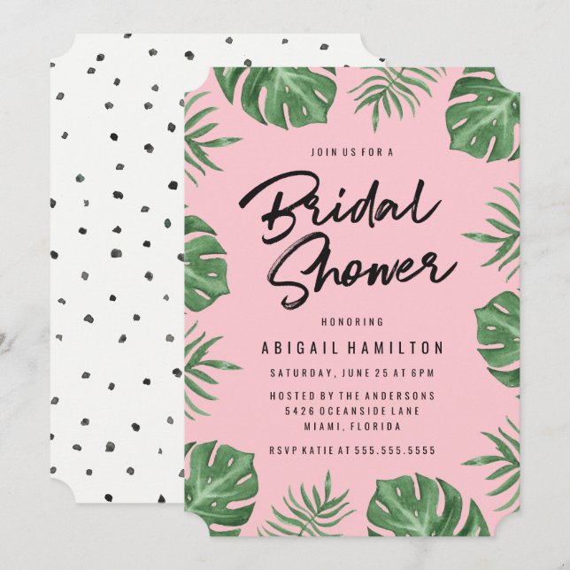 Tropical Leaves | Bridal Shower Invitation (Front/Back)