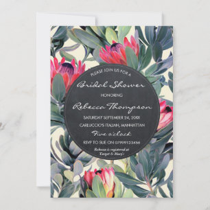 Tropical leaves bridal shower wedding invitation