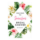 Tropical Leaves Bridal Shower Welcome Poster