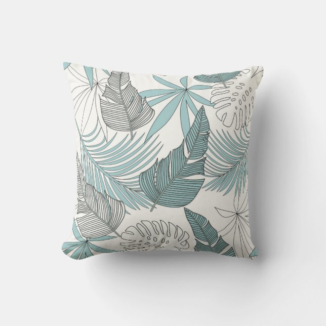 Tropical Leaves: Bright Seamless Trend Cushion (Front)