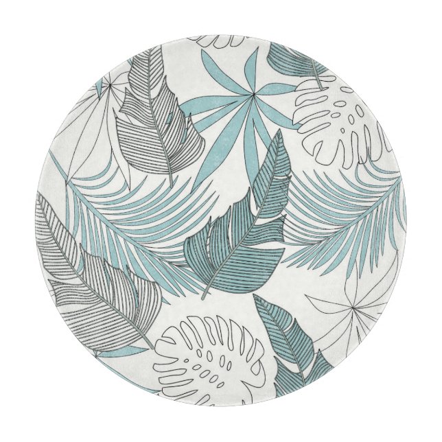 Tropical Leaves: Bright Seamless Trend Cutting Board (Front)