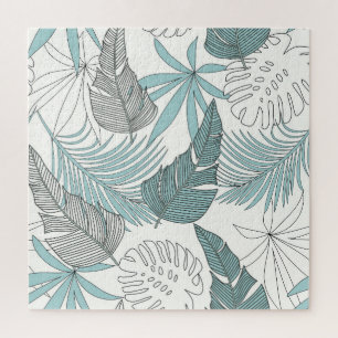 Tropical Leaves: Bright Seamless Trend Jigsaw Puzzle