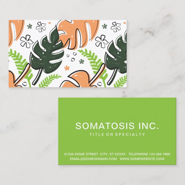 tropical leaves business card (Front/Back)