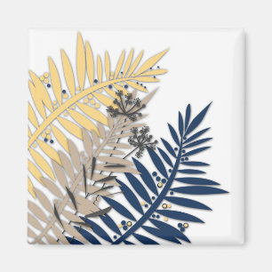 Tropical leaves cartoon abstract in beige colours magnet