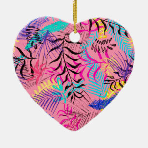 Tropical Leaves Ceramic Tree Decoration
