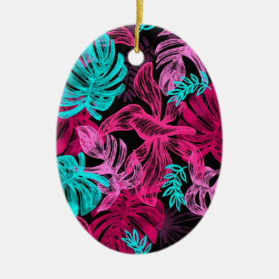 Tropical Leaves Ceramic Tree Decoration