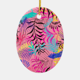 Tropical Leaves Ceramic Tree Decoration