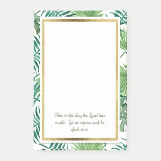 Tropical Leaves Christian Bible Verse Post It Post-it Notes