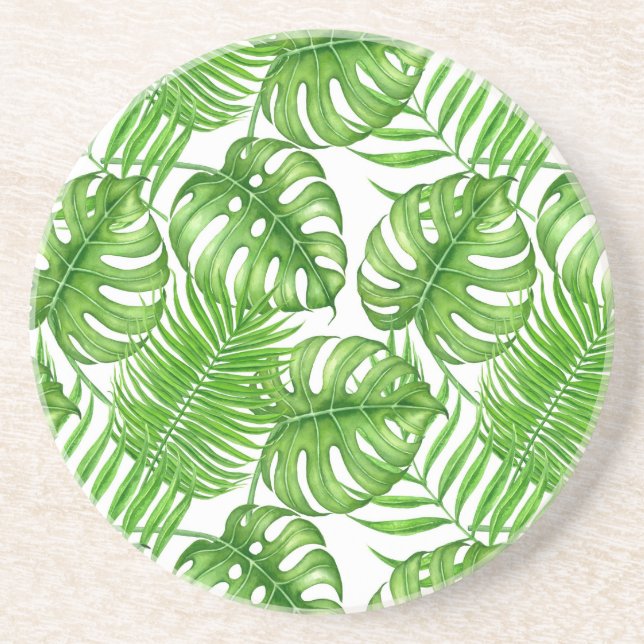 Tropical leaves coaster (Front)