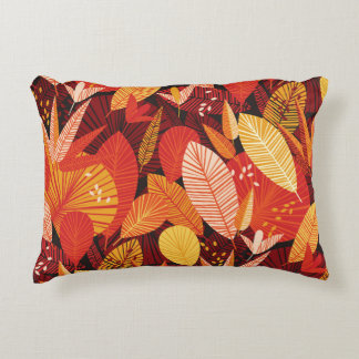 Tropical Leaves: Colourful Geometric Foliage. Decorative Cushion