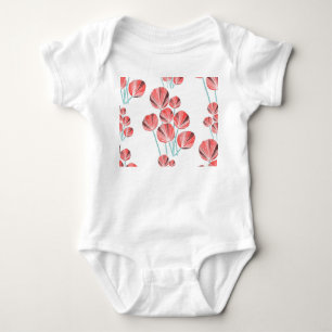 Tropical Leaves: Creative Hand Drawn Pattern Baby Bodysuit