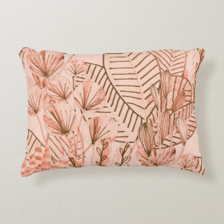 Tropical Leaves: Creative Hand-Drawn Pattern. Decorative Cushion