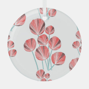 Tropical Leaves: Creative Hand Drawn Pattern Glass Tree Decoration