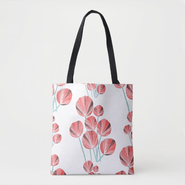 Tropical Leaves: Creative Hand Drawn Pattern Tote Bag (Front)