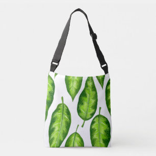 Tropical leaves crossbody bag