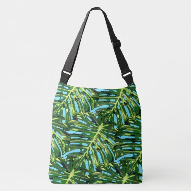 Tropical Leaves Crossbody Bag (Front)