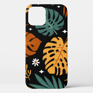 Tropical Leaves: Dark Vintage Seamless. iPhone 12 Case